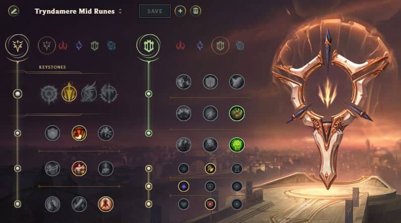 Tryndamere mid runes LoL Season 11