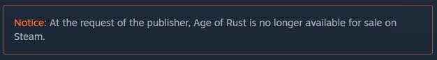 age of rust no longer available