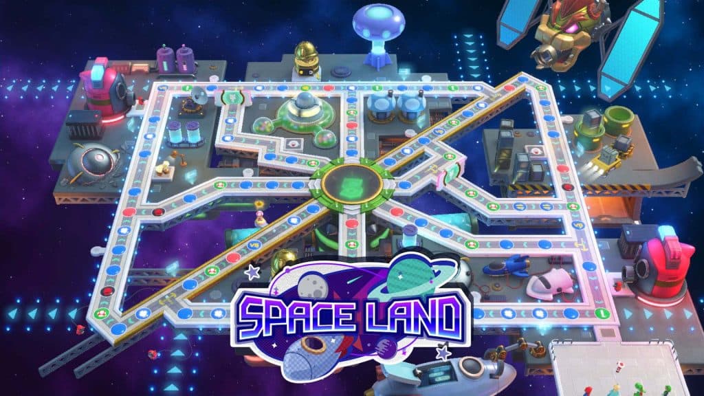 Mario Party Superstars screenshot showing Space Land Board