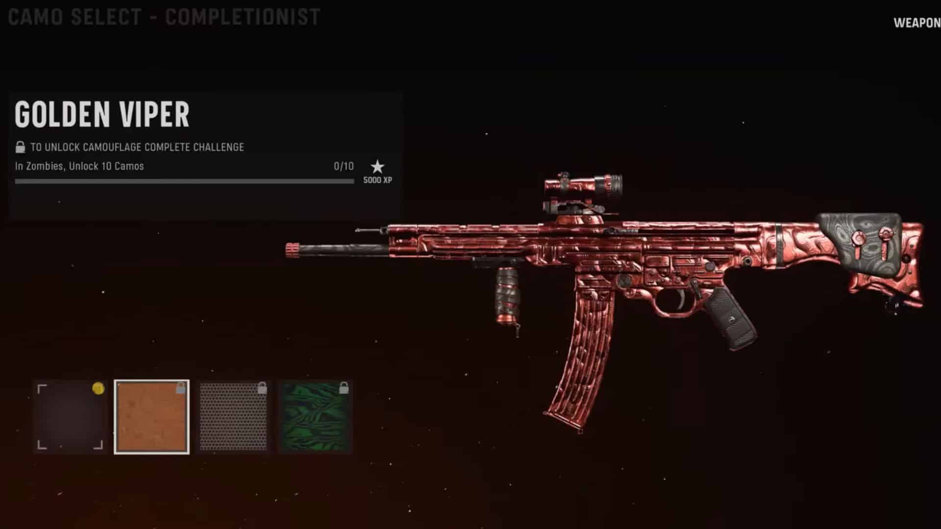 Golden Viper STG44 CoD Vanguard loadout screen