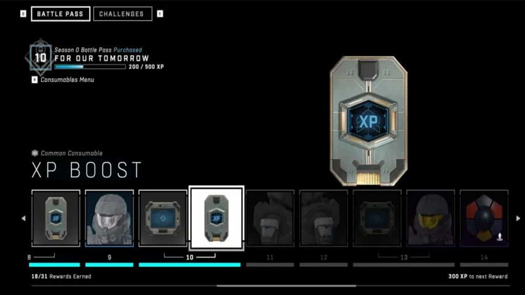 XP boosts in Halo can be earned in the battle pass or purchased in the in-game store
