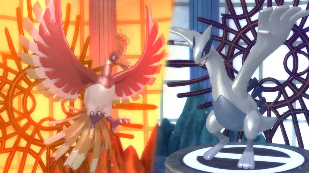 Pokemon Brilliant Diamond & Shining Pearl Ho-Oh and Lugia cinematic battle