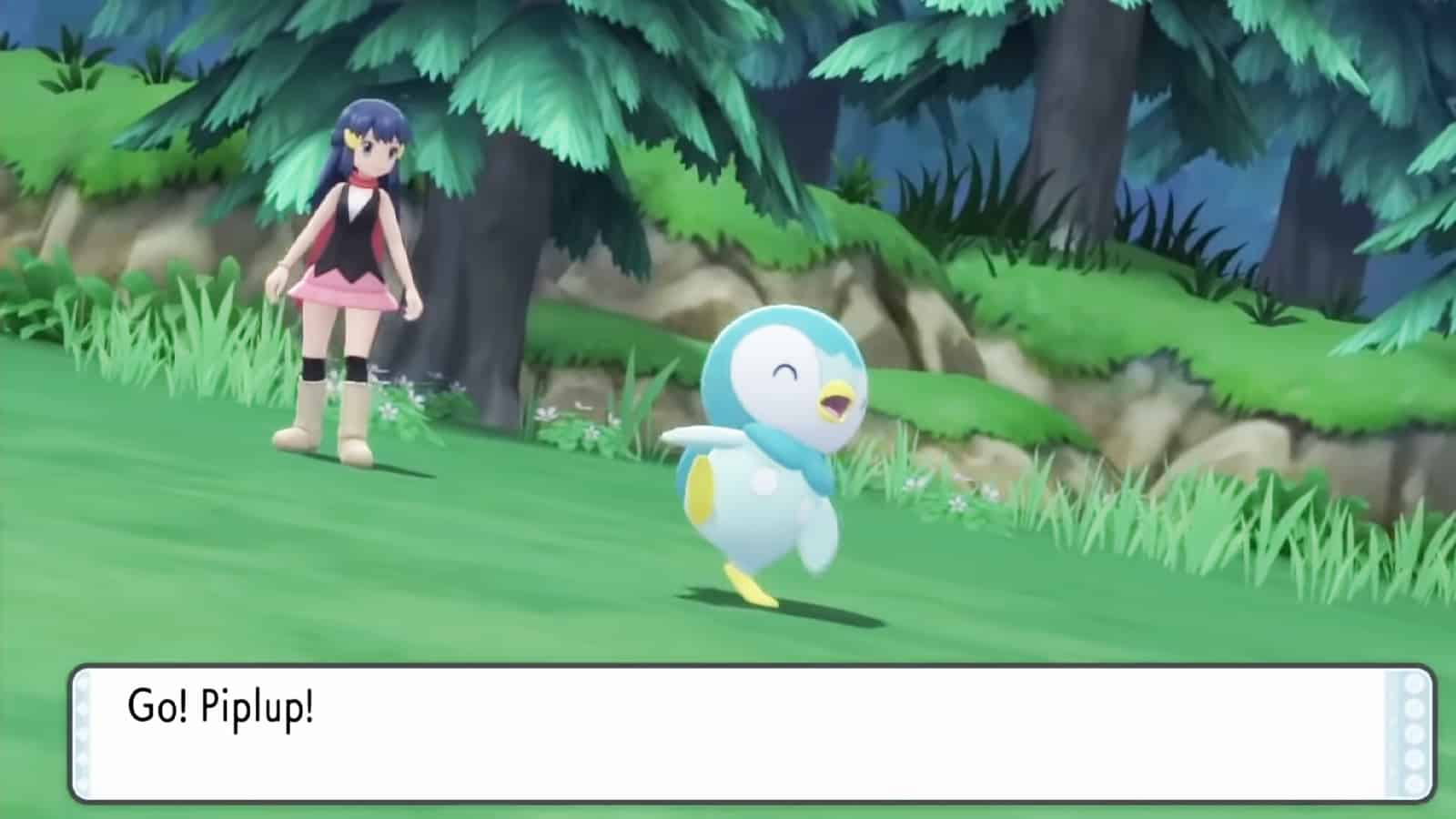 Pokemon Brilliant Diamond & Shining Pearl Shiny Sinnoh Starter Shiny Piplup screenshot