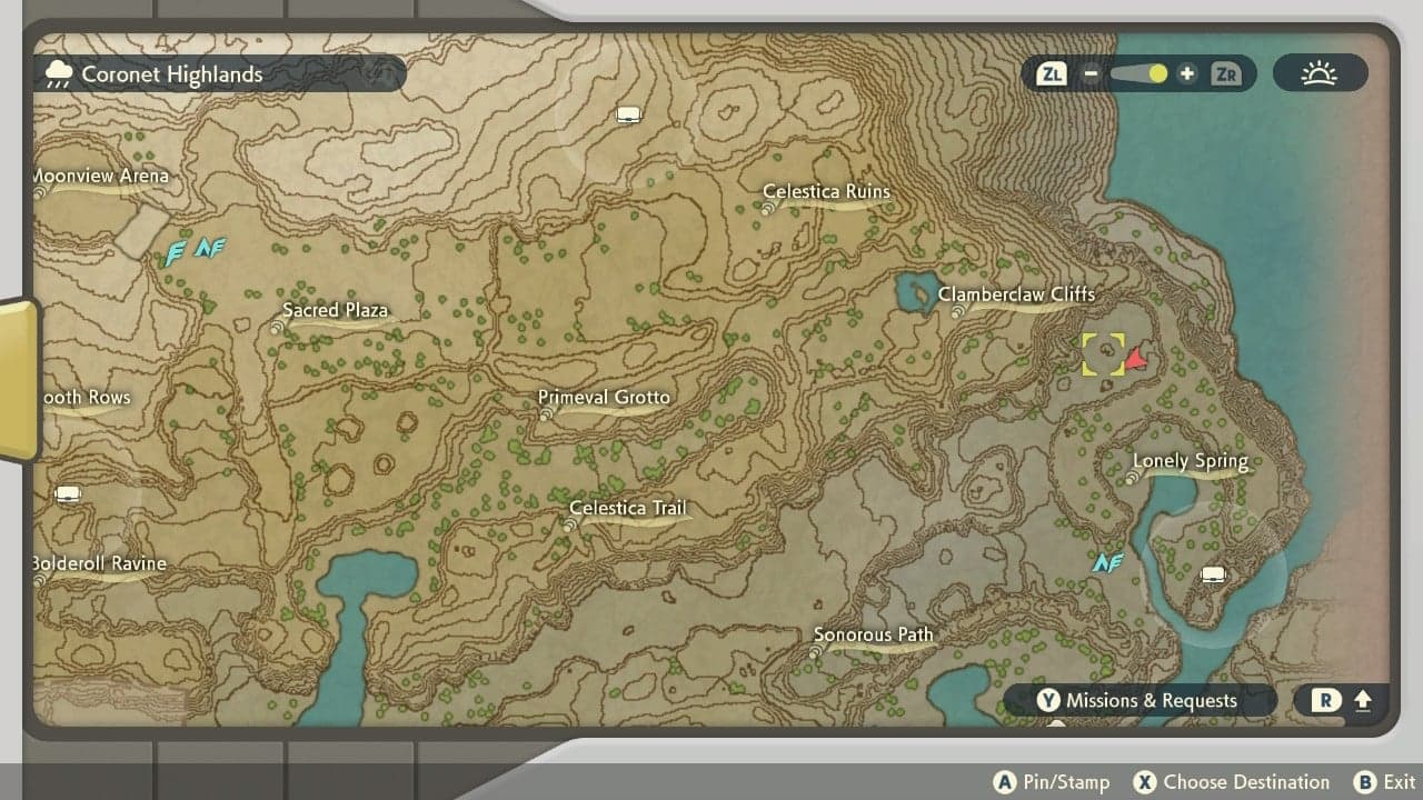 Pokemon Legends Arceus Darkrai map location.