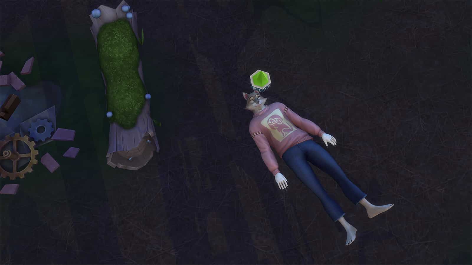 An image of s Werewolf in The Sims 4 moonbathing