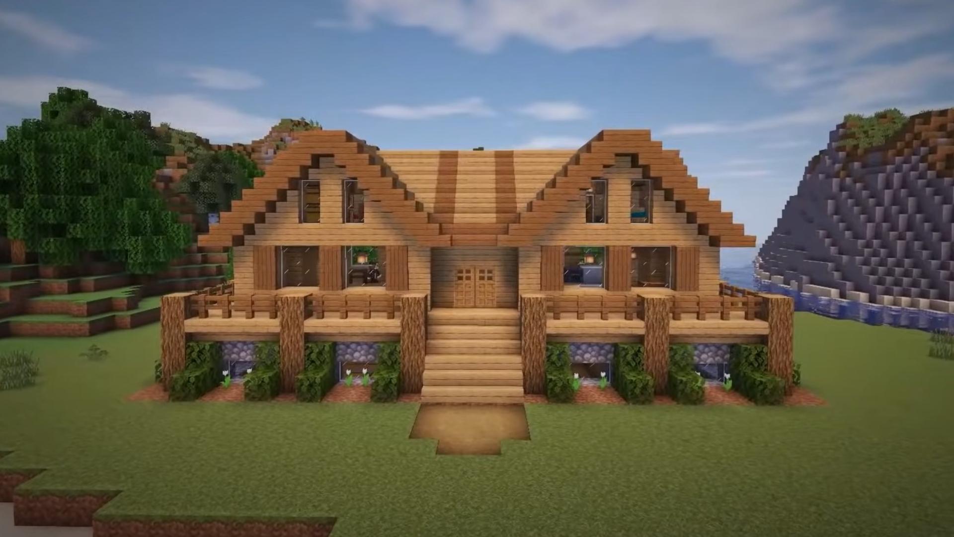 Minecraft easy house idea wooden cabin