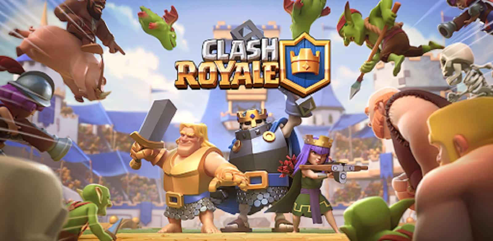 art for Clash Royale featuring the three heroes in the game