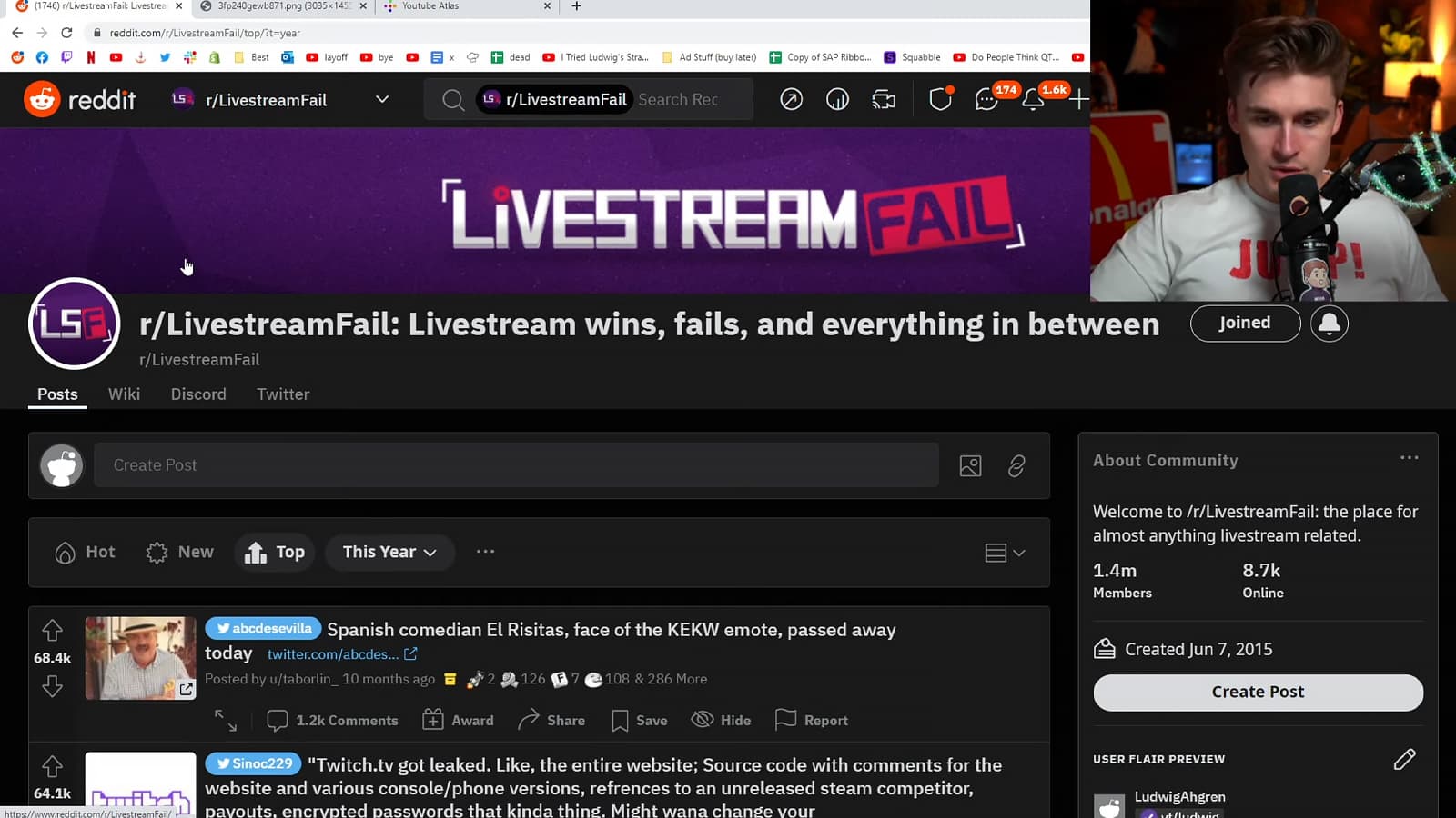 Ludwig explains why LivestreamFail subreddit is “bad” for Twitch - Dexerto