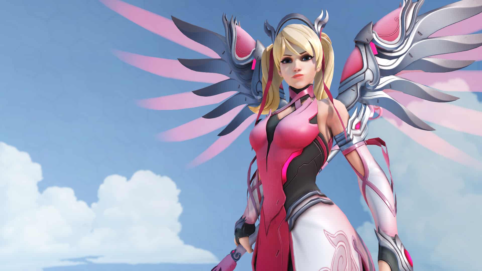 overwatch pink mercy breast cancer awareness skin