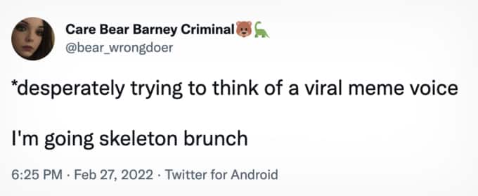 skeleton brunch meme origins