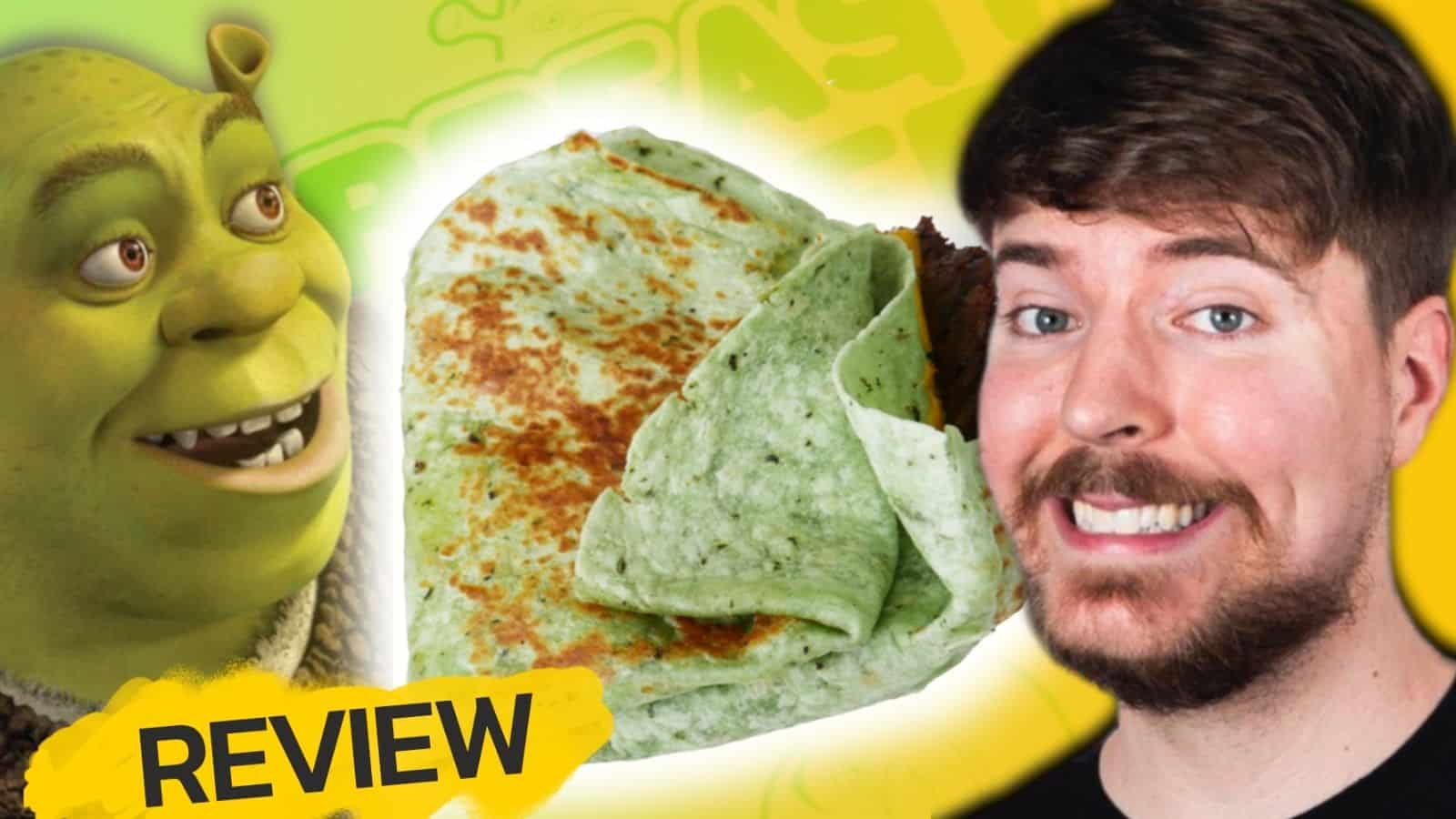 Shrek's Quesadilla available through MrBeast Burger