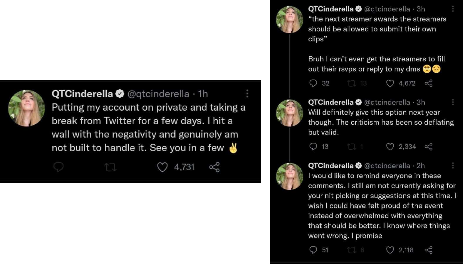 These are incredible stats!: Twitter lauds QTCinderella after she reveals  Streamer Awards viewership numbers