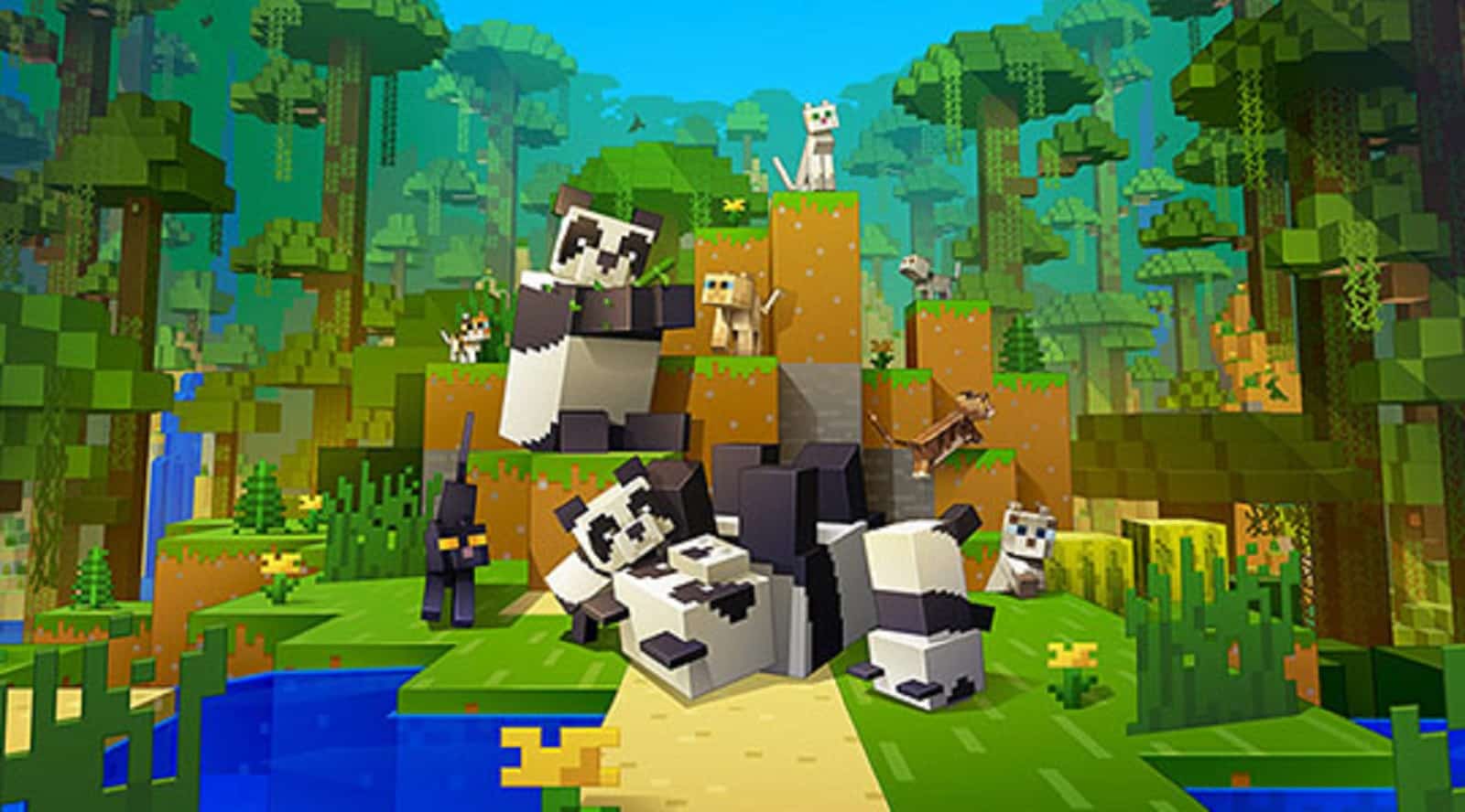 Couverture officielle d'une mise à jour de Minecraft, un jeu multiplateforme.