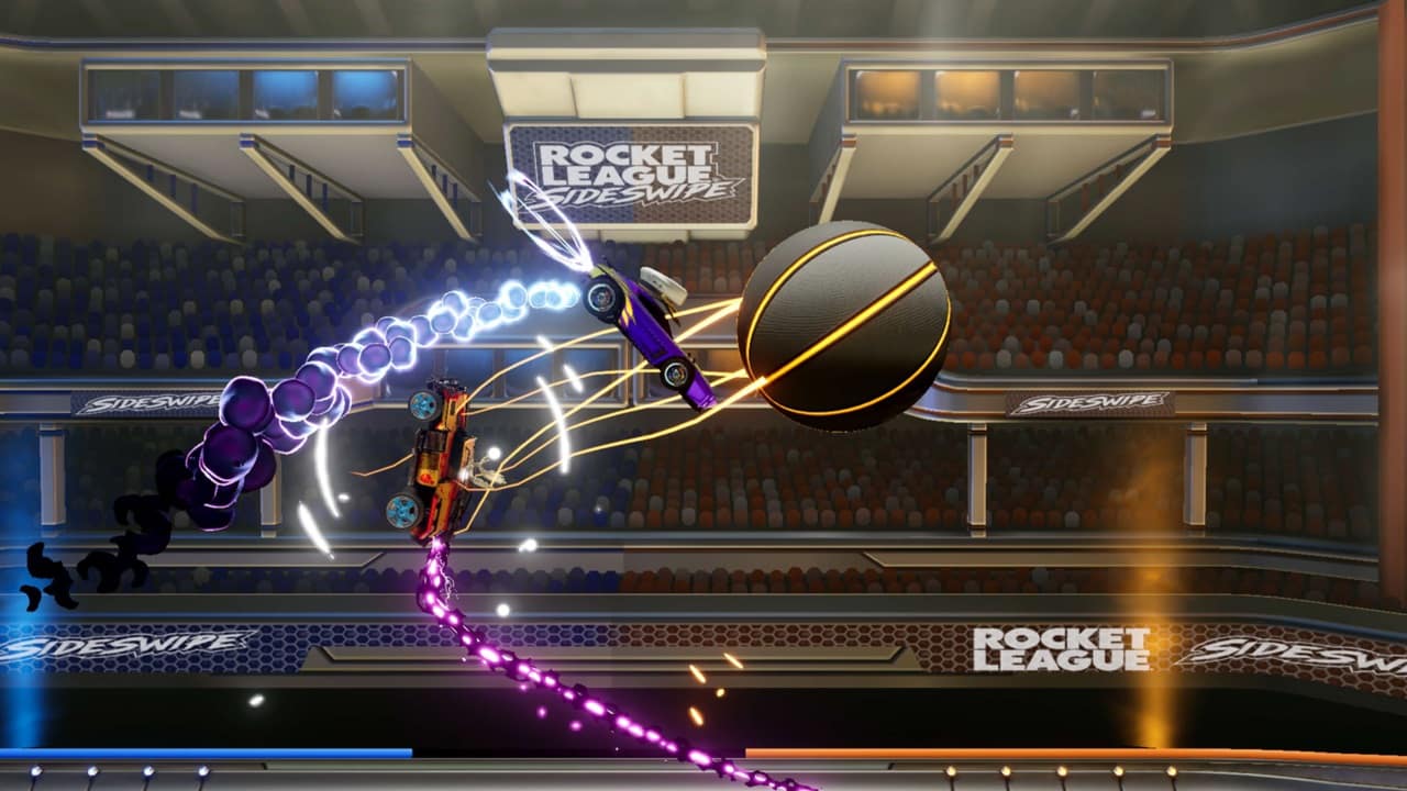 in-game screenshot of an air roll in rocket league sideswipe