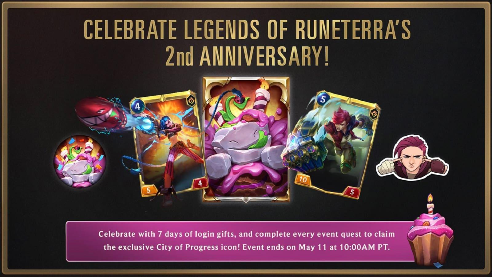 Legends of Runeterra 2nd Anniversary event: Rewards, Champion card updates,  Arcane skins & more - Dexerto