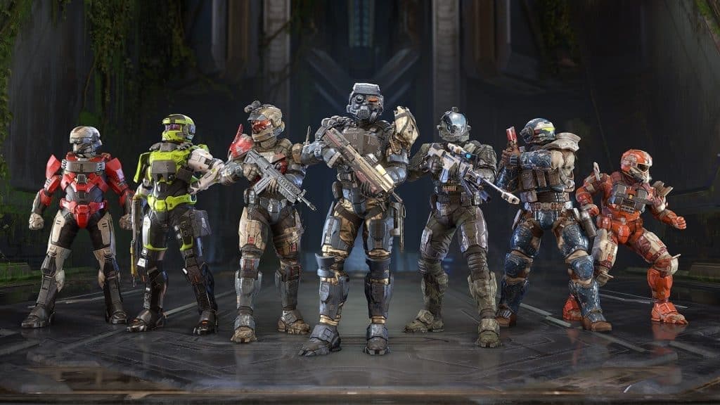 halo infinite spartan players standing in a line