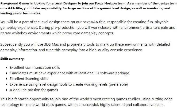 Forza Horizon 6 is Seemingly in Development, According to Job Listing