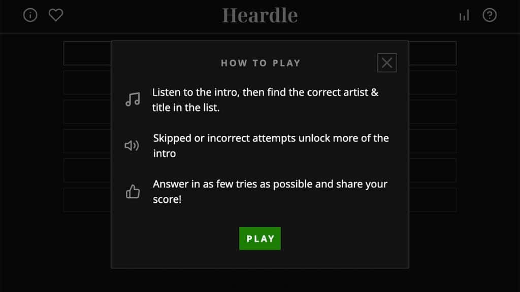 Instructions on how to play Heardle