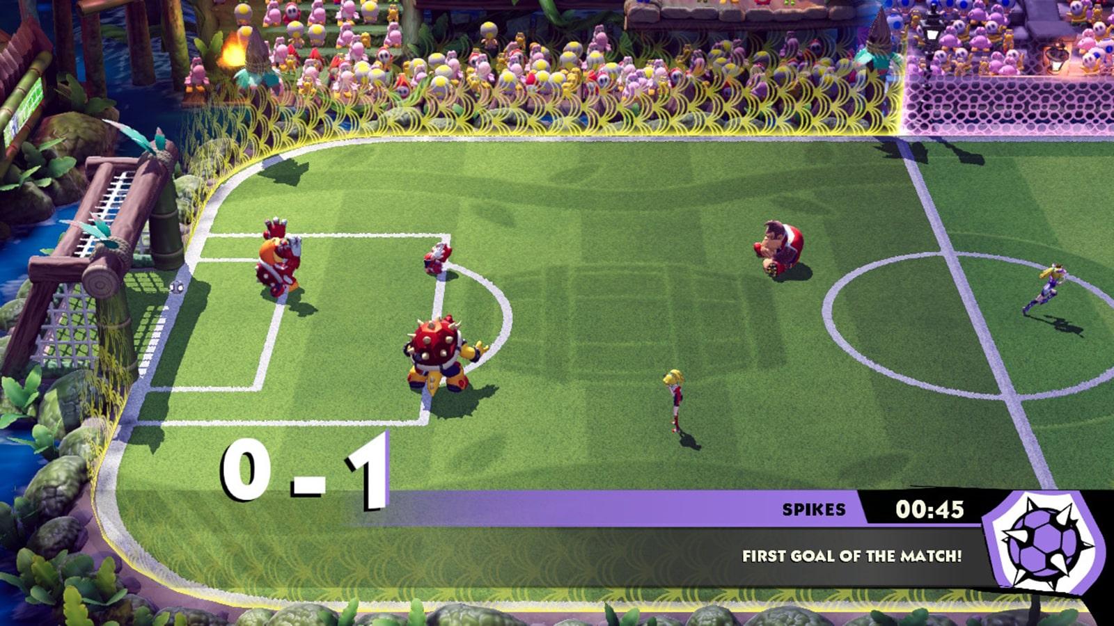 A screenshot of Mario Strikers Battle League