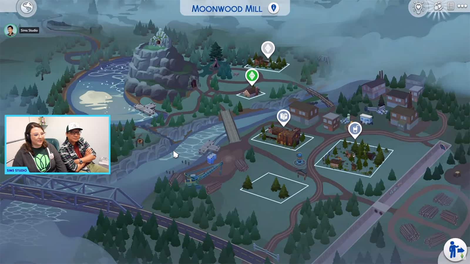An image of the Moonwood Mill map in The Sims 4 Werewolves