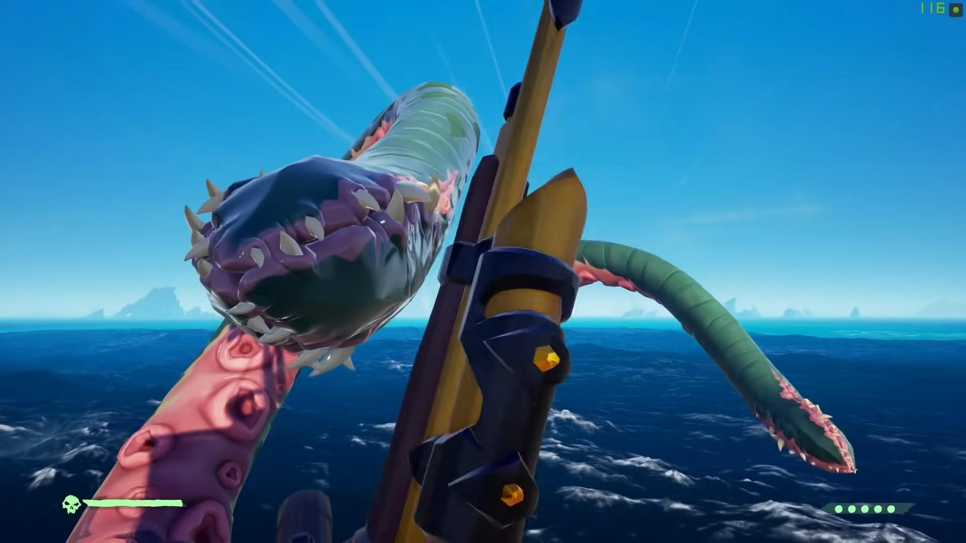 The Inhaler Kraken tentacle in Sea of Thieves.