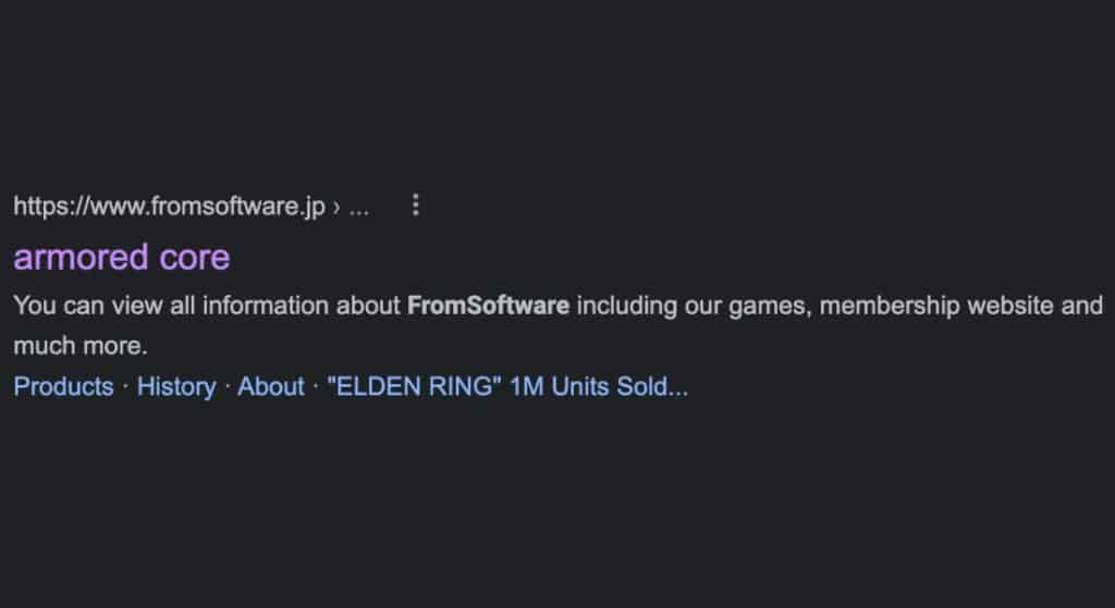 Elden Ring dev's website is now Armored Core, suspiciously