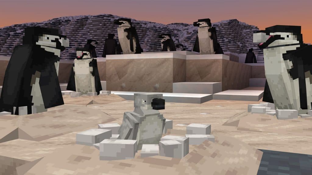 Minecraft Frozen Planet II penguins