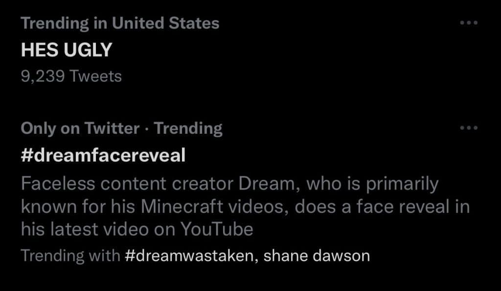 The Internet Had A Cruel Response To Dream's Face Reveal