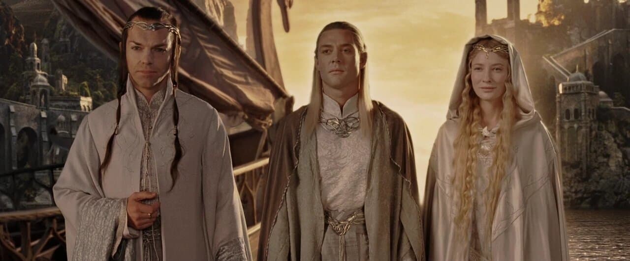 Celeborn, Elrond, and Galadriel in Return of the King