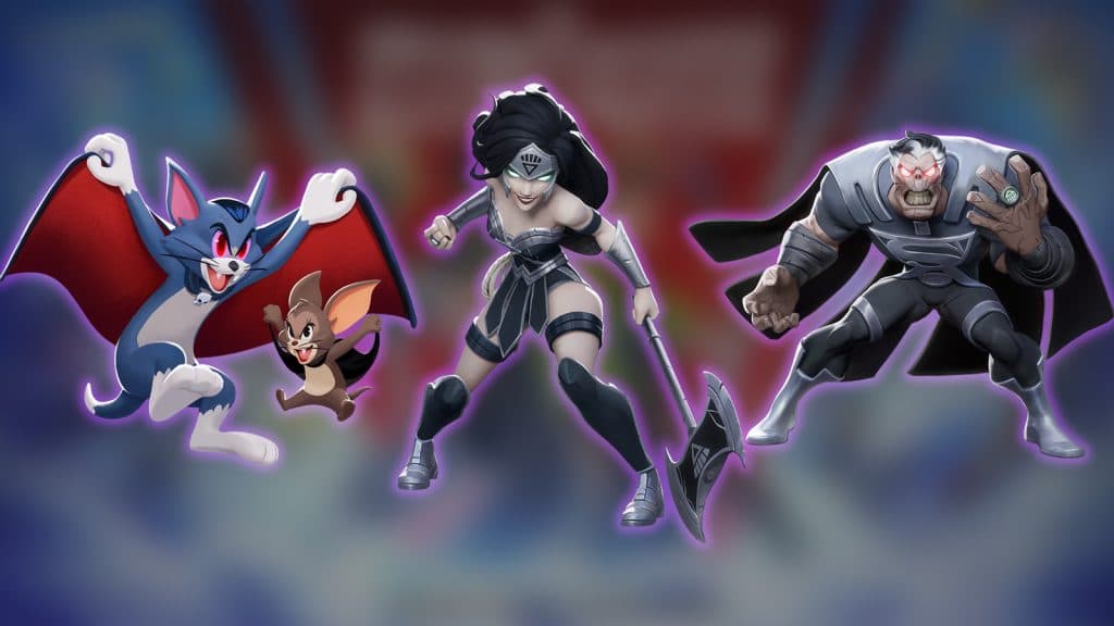 Halloween-themed Tom & Jerry, Wonder Woman, and Superman skins in MultiVersus