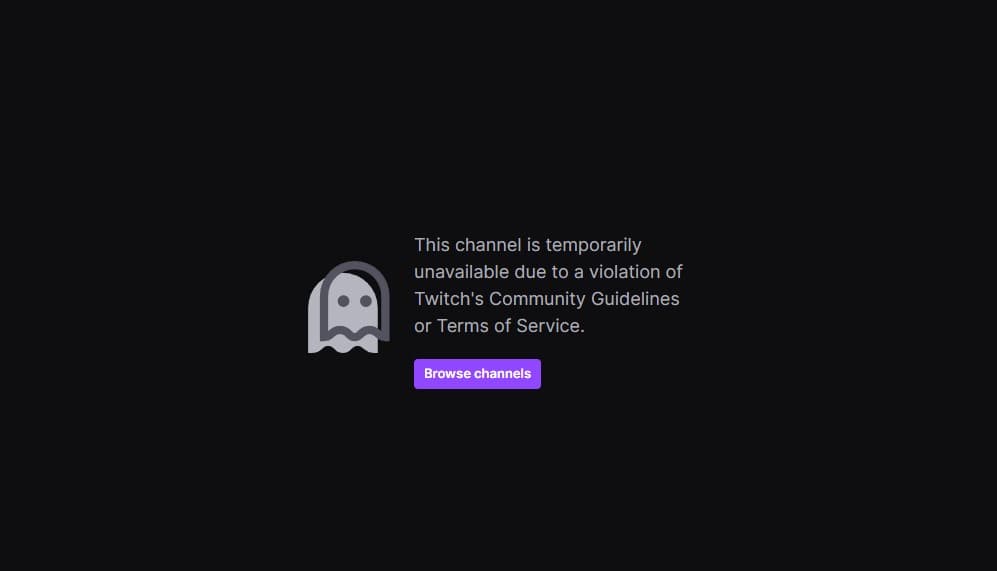 twitch channel banned