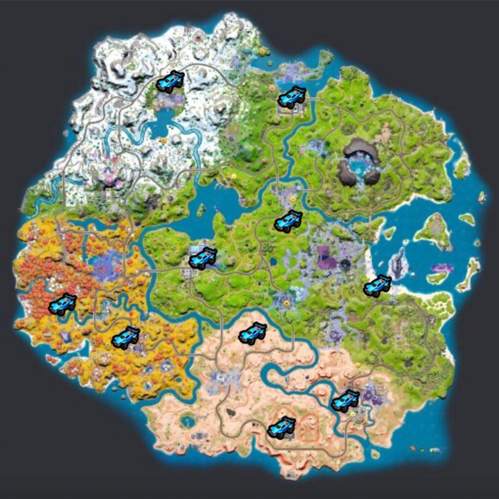 Octane care locations on the Fortnite map