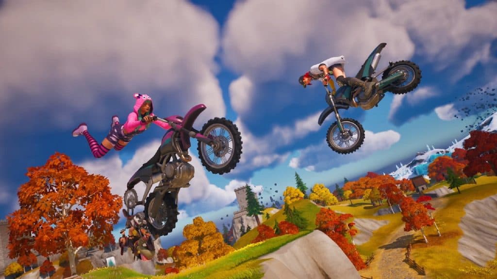 cover art featuring the trail thrasher dirt bikes in Fortnite chapter 4 season 1.