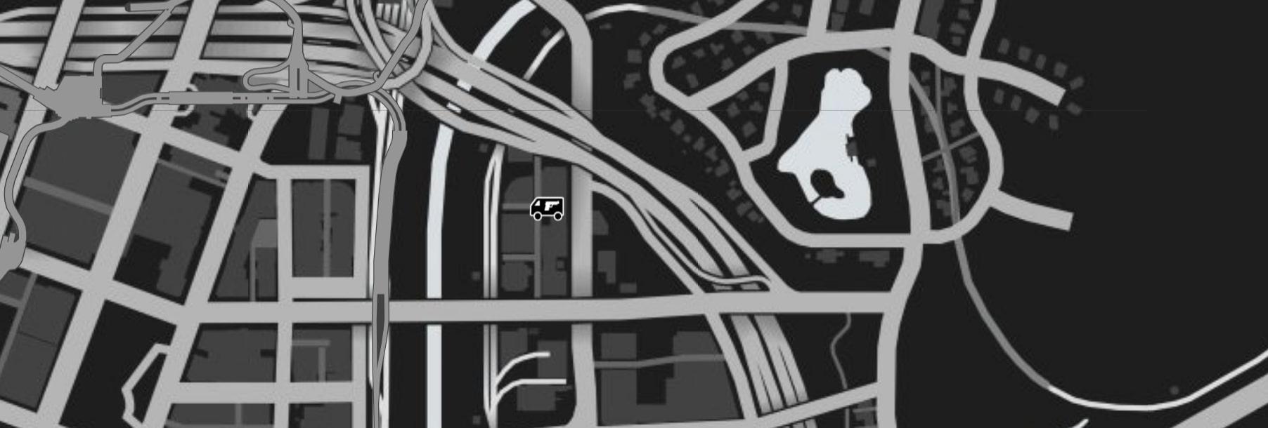 GTA Online gun van location on mini-map near Del Perro Freeway