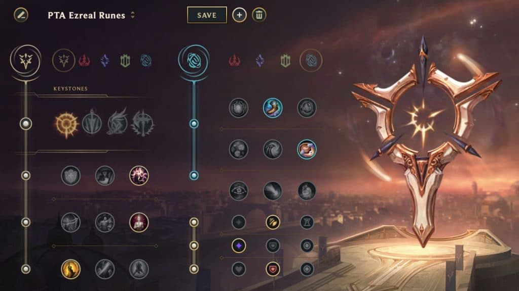 press the attack ezreal runes