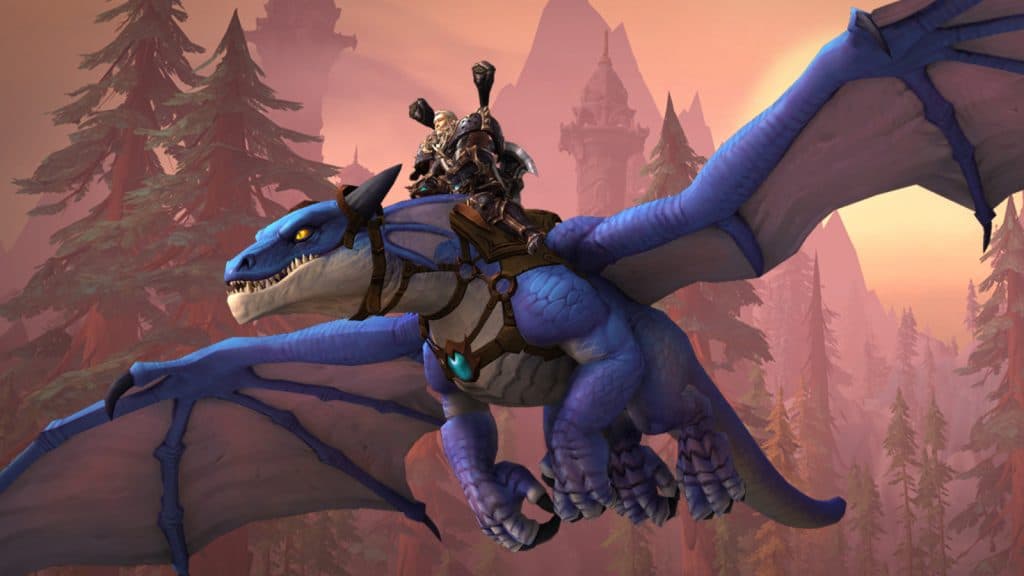 A player rides a dragon in World of Warcraft: The War Within