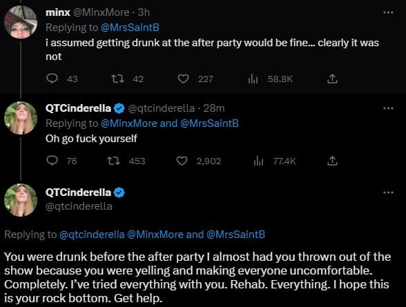 QTCinderella apologizes for going public with JustAMinx