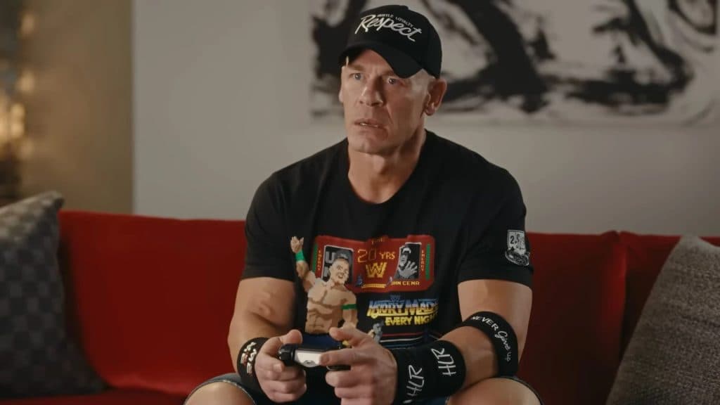 john cena holding controller in wwe 2k23