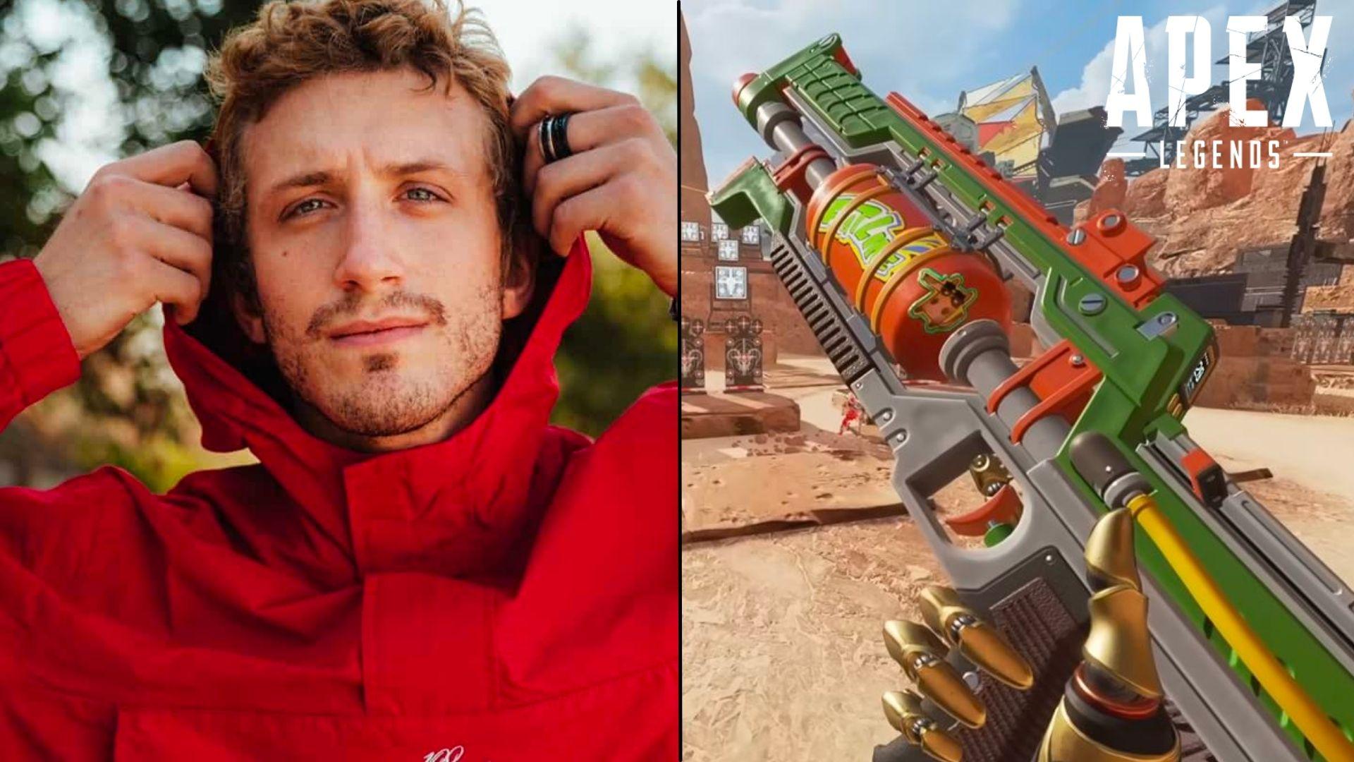 NiceWigg in red hoodie alongside green and orange flatline in apex legends