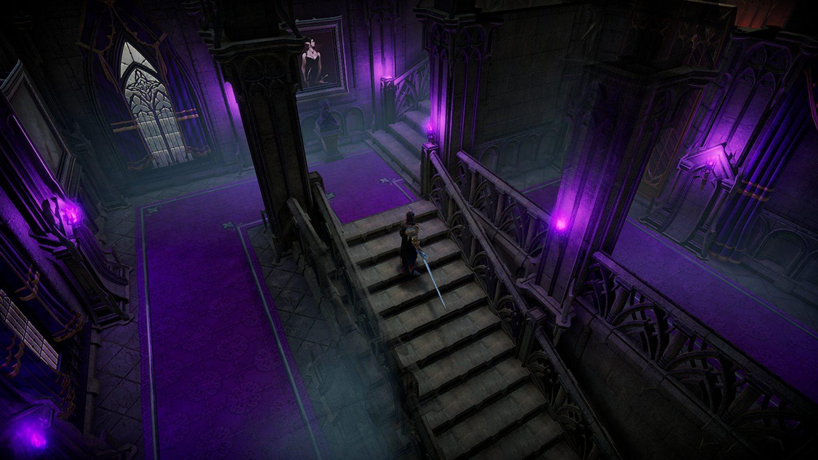 Stairs within a castle in V Rising