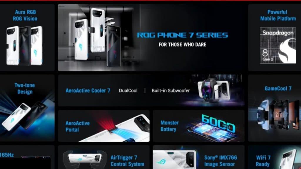 The Asus ROG Phone 7 is the company\'s latest ludicrously fast gaming phone  - Dexerto