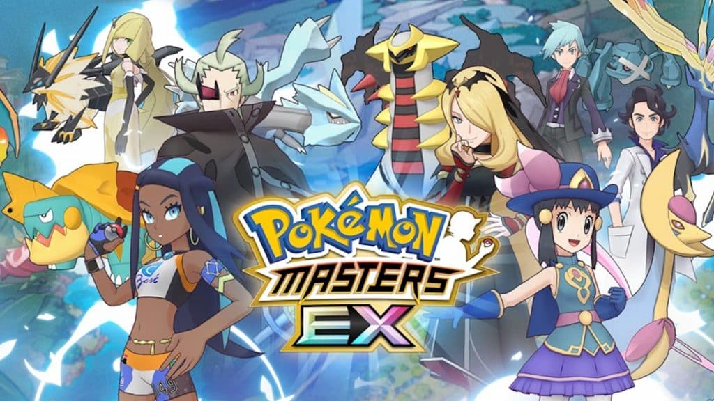 Pokemon Masters EX promo art with various sync pairs.