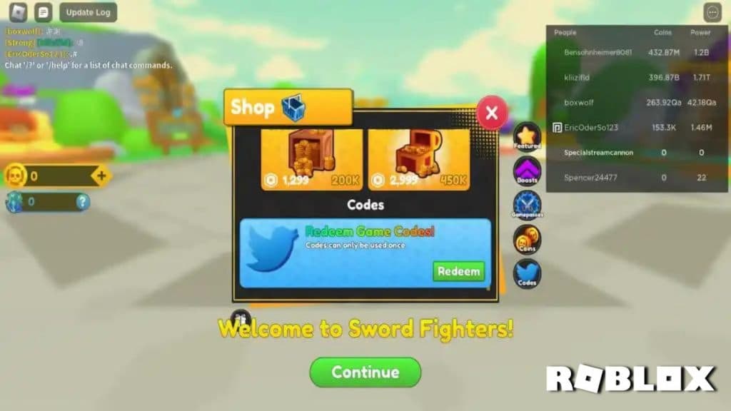 Roblox Sword Simulator codes