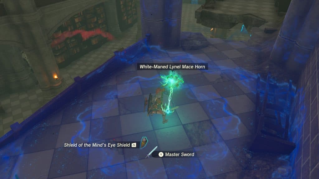 Link using the Fuse ability on the Master Sword.