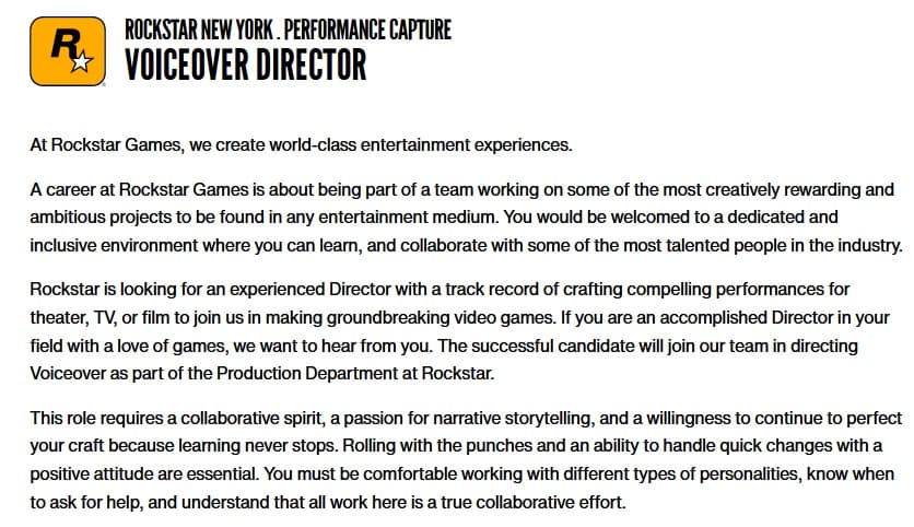 Rockstar Games job listing suggests GTA 6 development is close to complete  - Dexerto