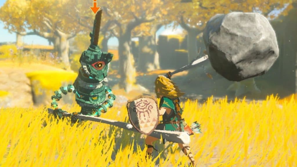link attacking zonai in zelda tears of the kingdom