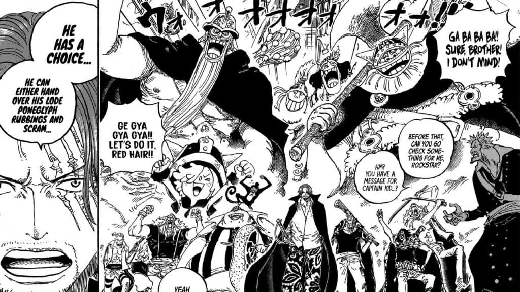 One Piece  Quais foram os Road Poneglyph que Shanks pegou de Kid?