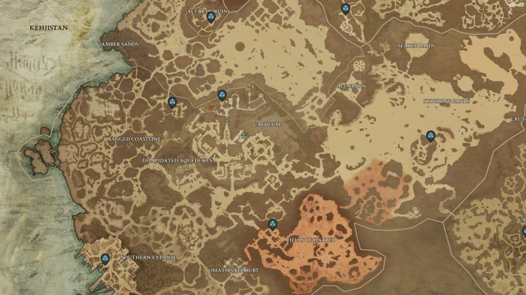 All Kehjistan Waypoints locations in Diablo 4
