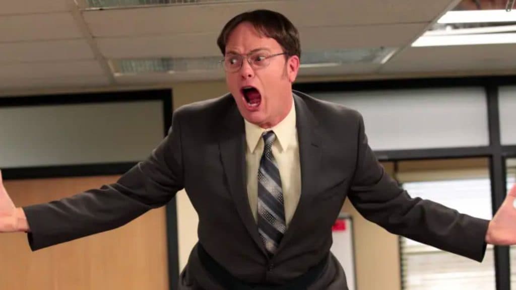 The Office Rainn Wilson screaming