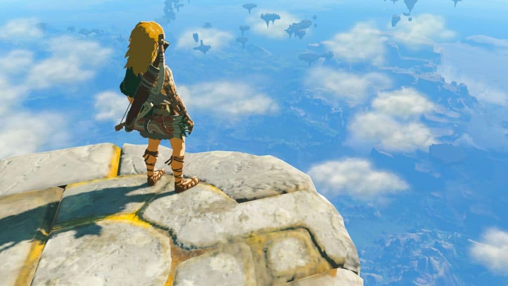 Lien Regardant Par-Dessus Hyrule Dans Zelda Les Larmes Du Royaume